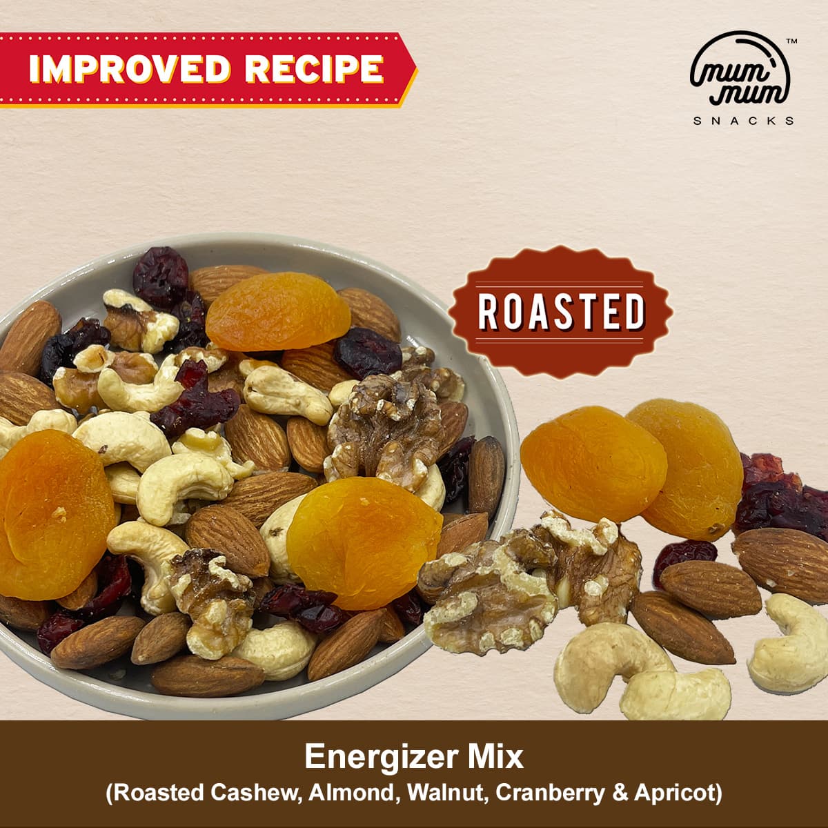 Energizer Mix - Roasted Cashew, Almond, Walnut, Cranberry & Apricot — photo 1